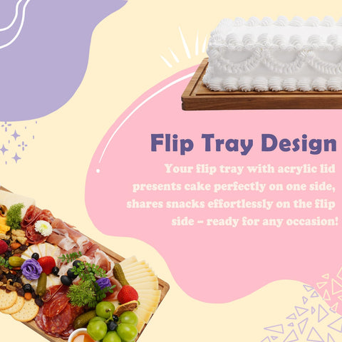 ClouTideR dessert board with cover offers a sleek display.