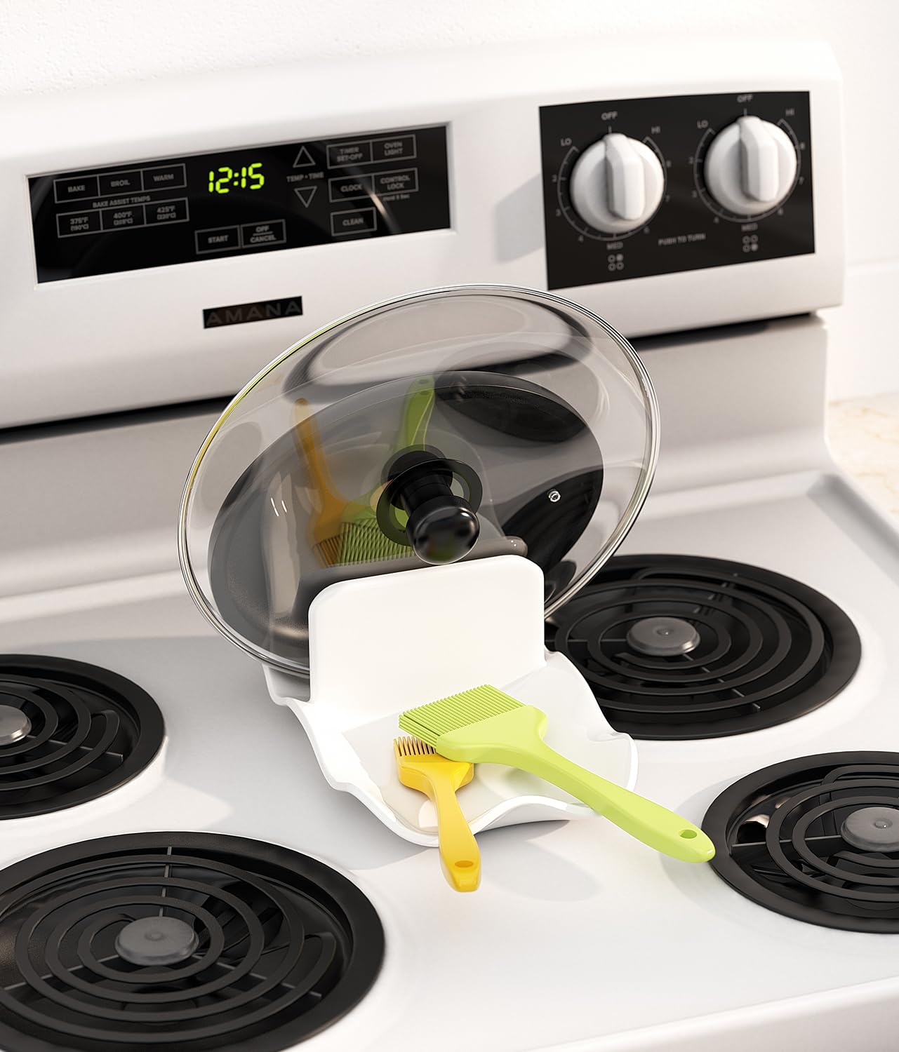 CLTIKACK ceramic pot lid holder keeping lids within reach.