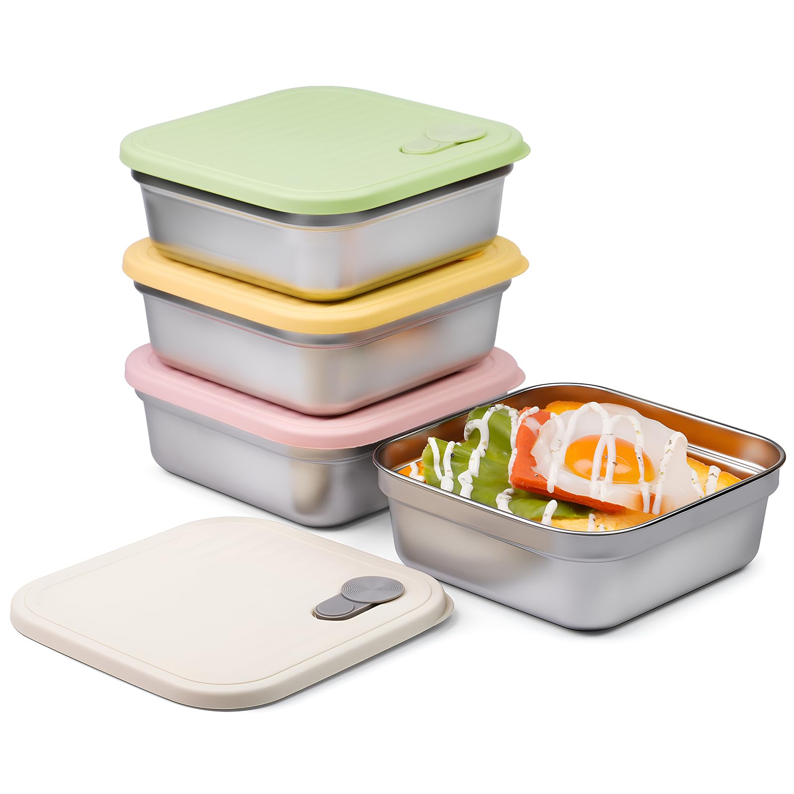 CLWVPCOT 20oz sandwich container with white lid ideal for portable lunch storage