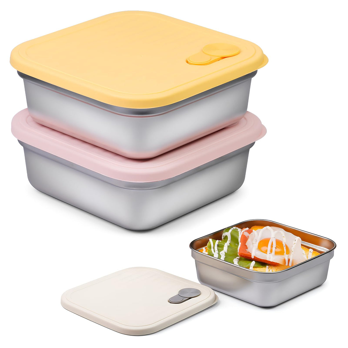 CLWVPCOT 20oz sandwich container with yellow lid for organized lunch prep.