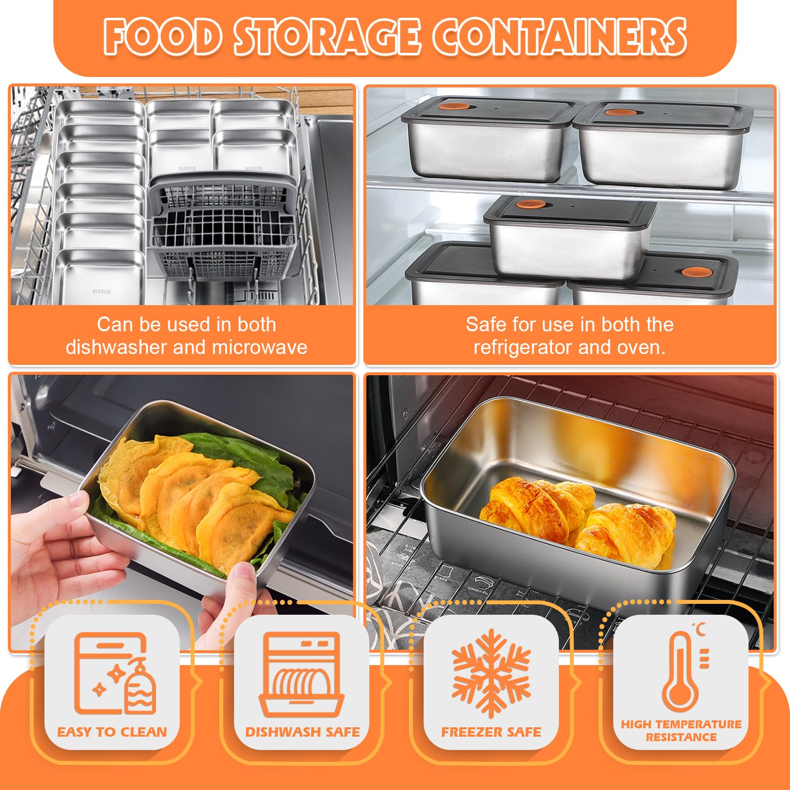 BPA-free CLWVPCOT meal prep containers ideal for portable snacks and lunches.