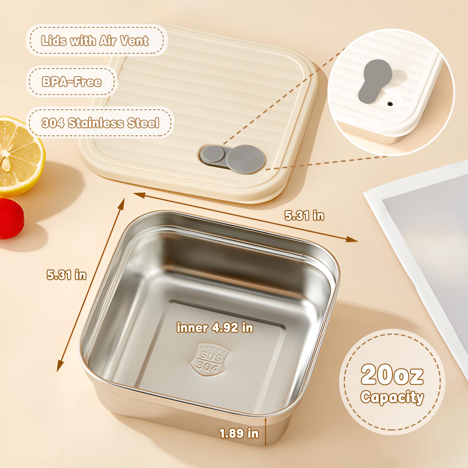 CLWVPCOT sandwich container with yellow lid keeps snacks fresh and organized