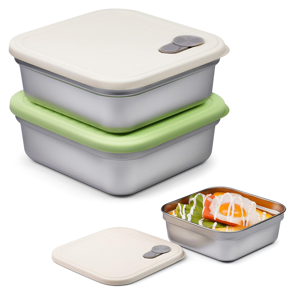 CLWVPCOT sandwich container with white lid for easy meal organization