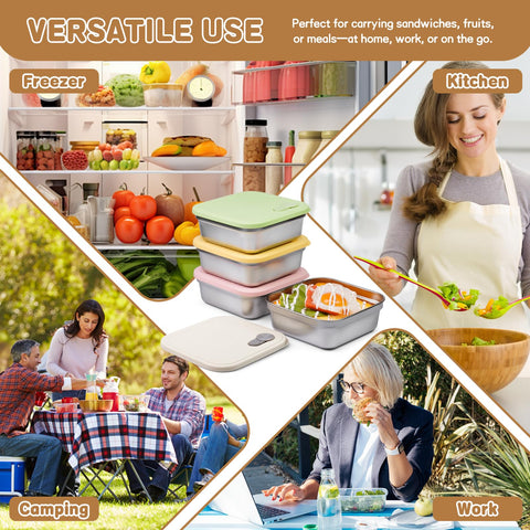 CLWVPCOT stackable lunch container design saves kitchen space and keeps meals organized