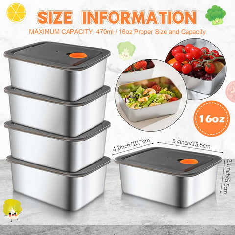 Stackable design saves fridge and bag space for organized storage.