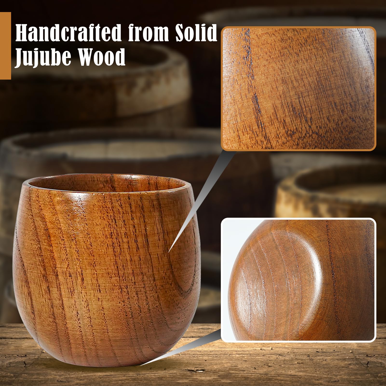 Clxfcgiv bourbon glass highlights dense jujube wood for daily use