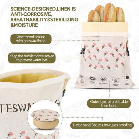 CMACAIV 3D bag open top with linen lining for easy filling
