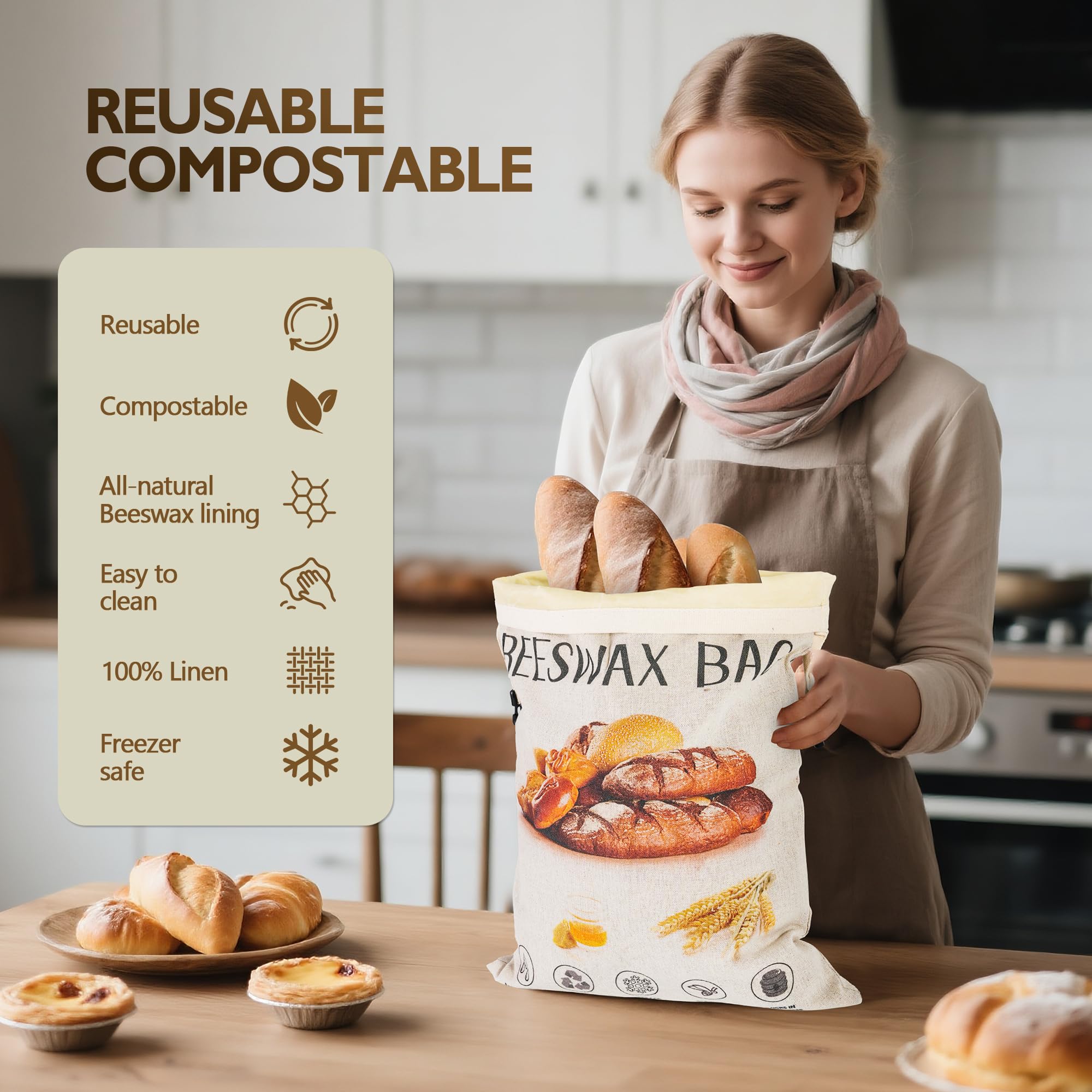 CMACAIV 3D bread bags stored in the refrigerator save space
