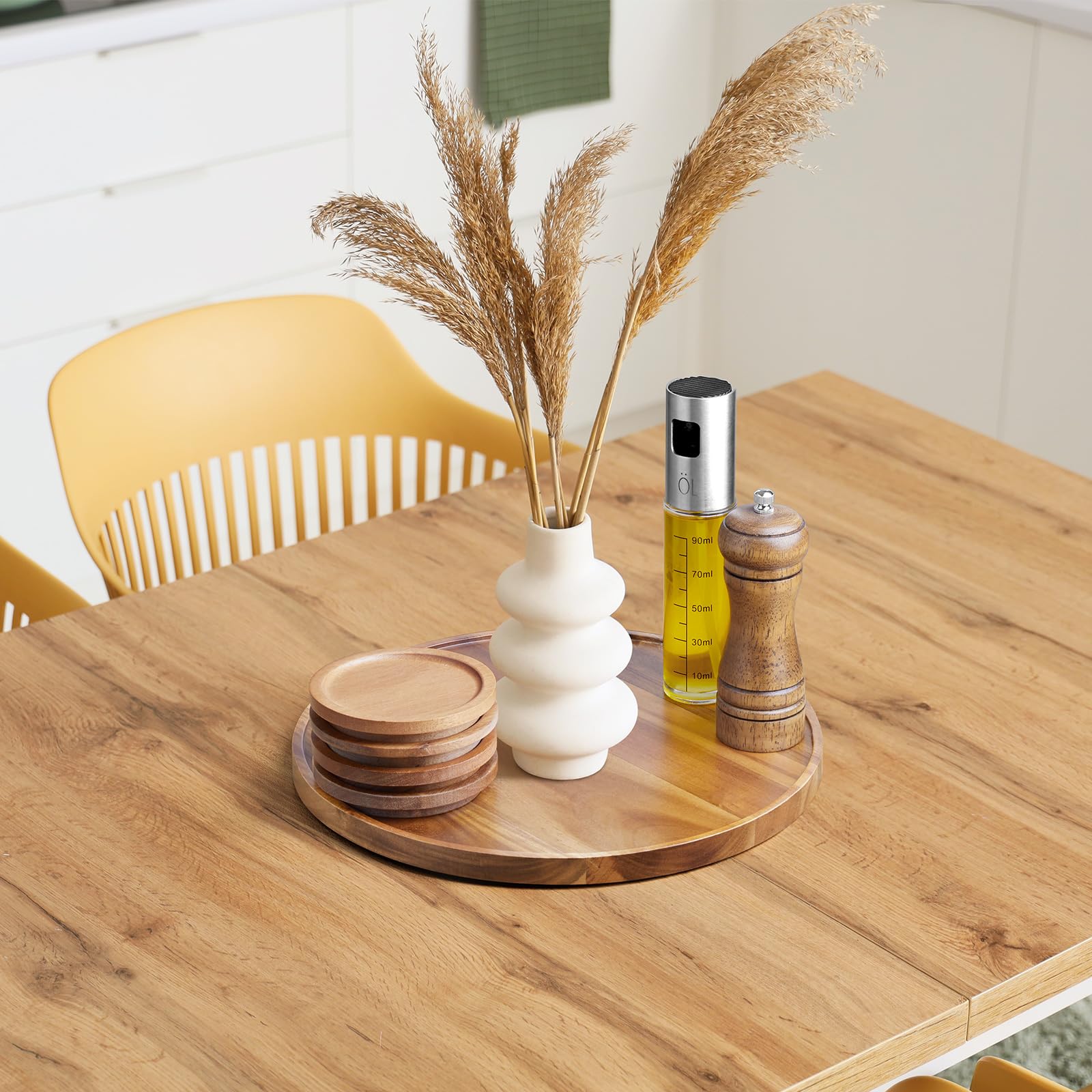 CMLKLZD round tray with candles showcases versatile decor ideas and stable placement.