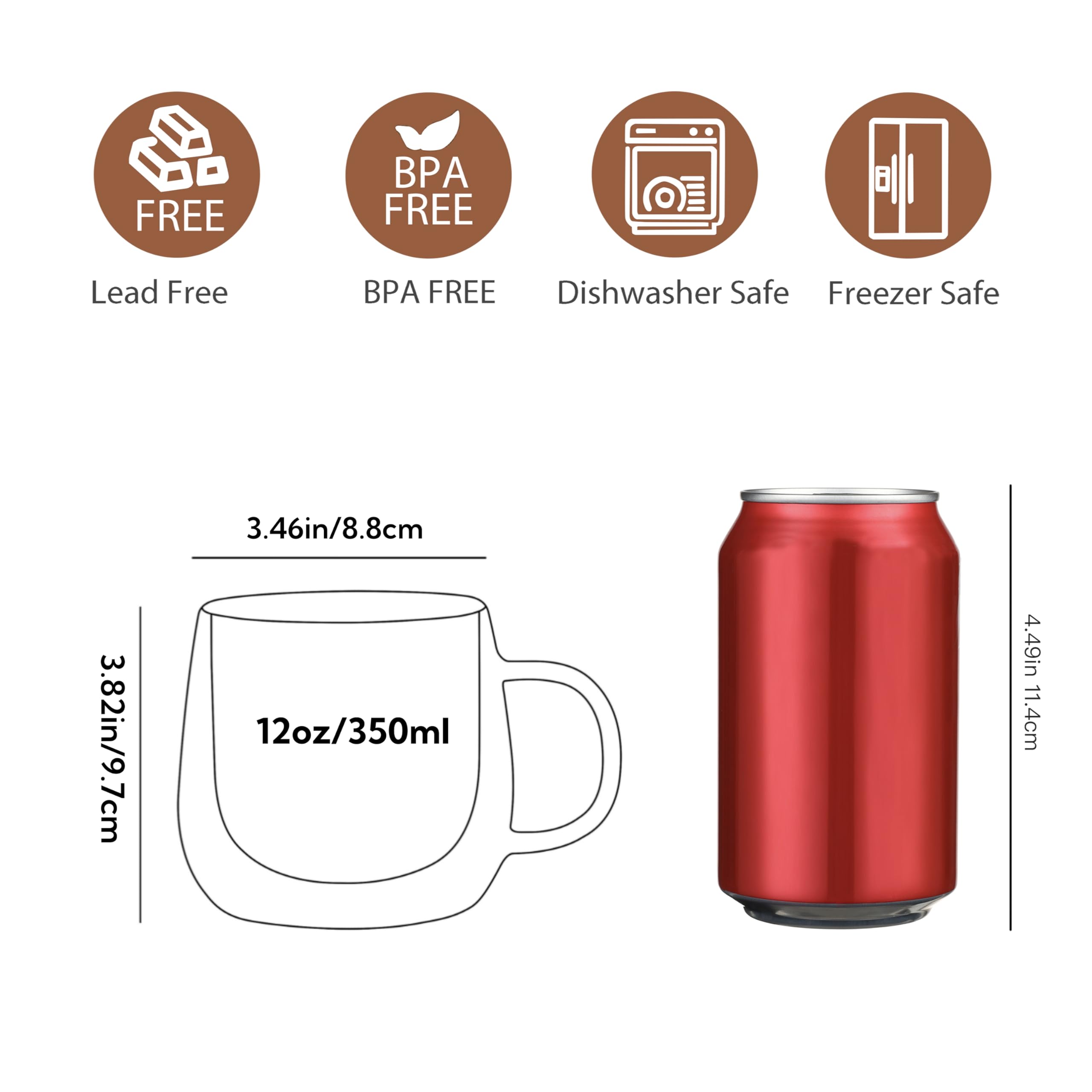 CNGLASS mug with handle side view highlights comfortable grip and spill-free use