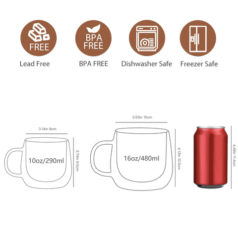 CNGLASS clear glass mug showcasing beverage color and clarity