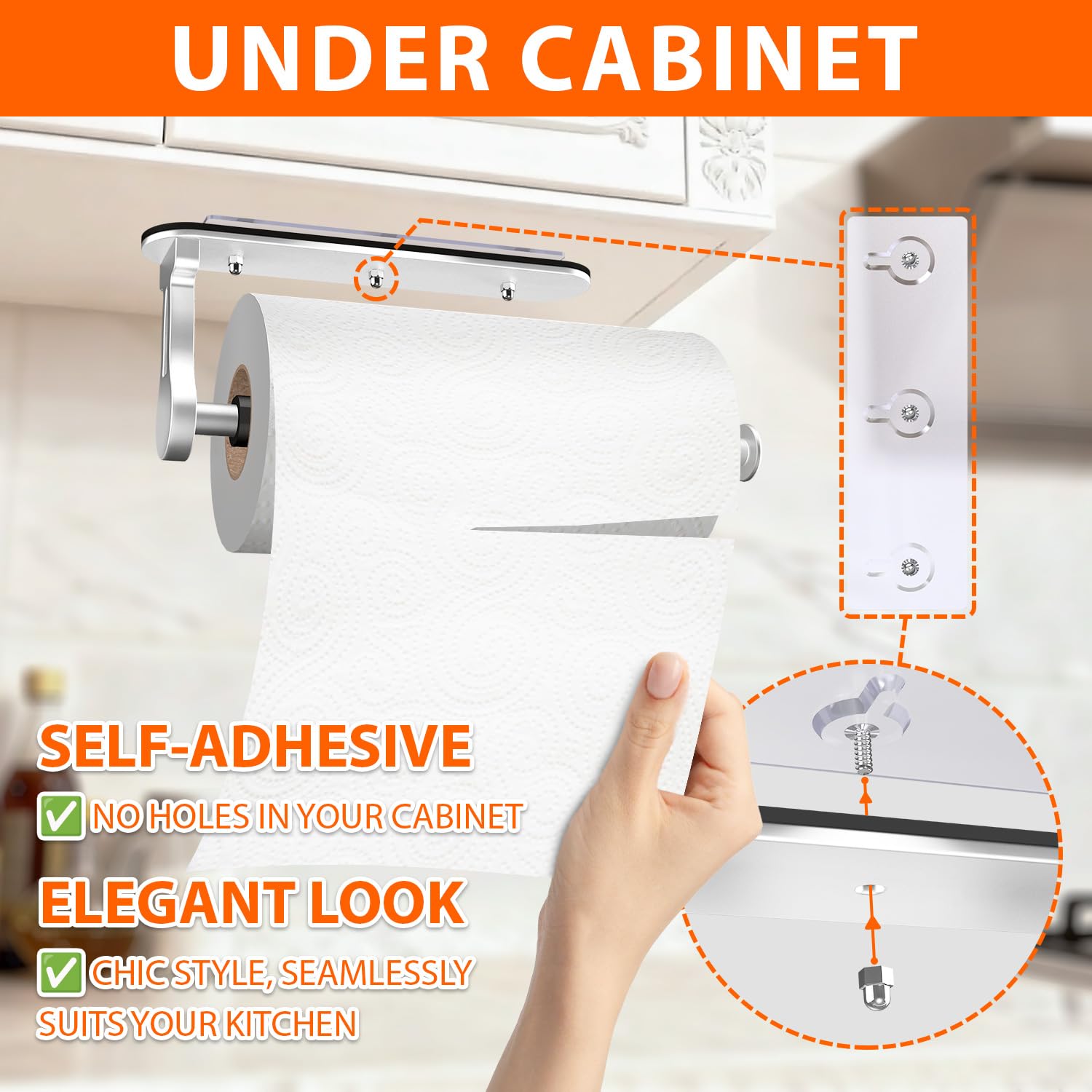 CNARIO durable waterproof paper towel holder resists moisture in kitchens.
