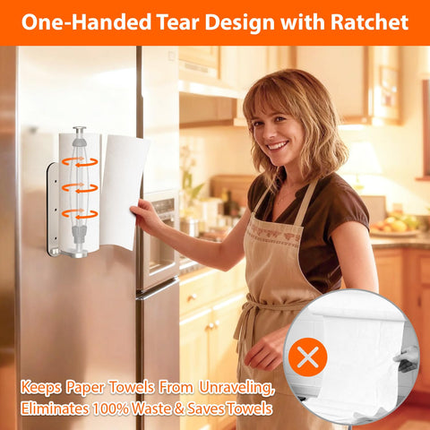 CNARIO no-tools paper towel holder installs in seconds without marks.