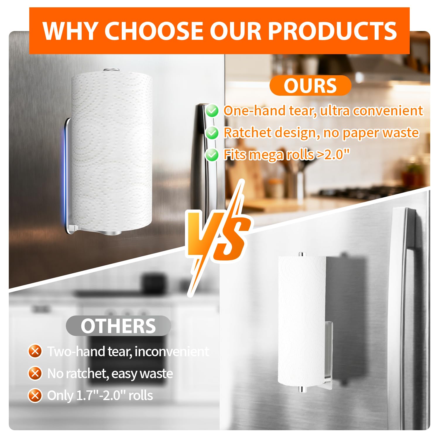CNARIO secure-mount paper towel holder fits most paper rolls.