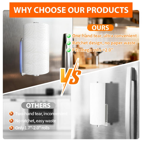 CNARIO secure-mount paper towel holder fits most paper rolls.