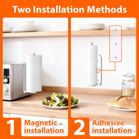 CNARIO self-adhesive wall mount paper towel holder easy to relocate.