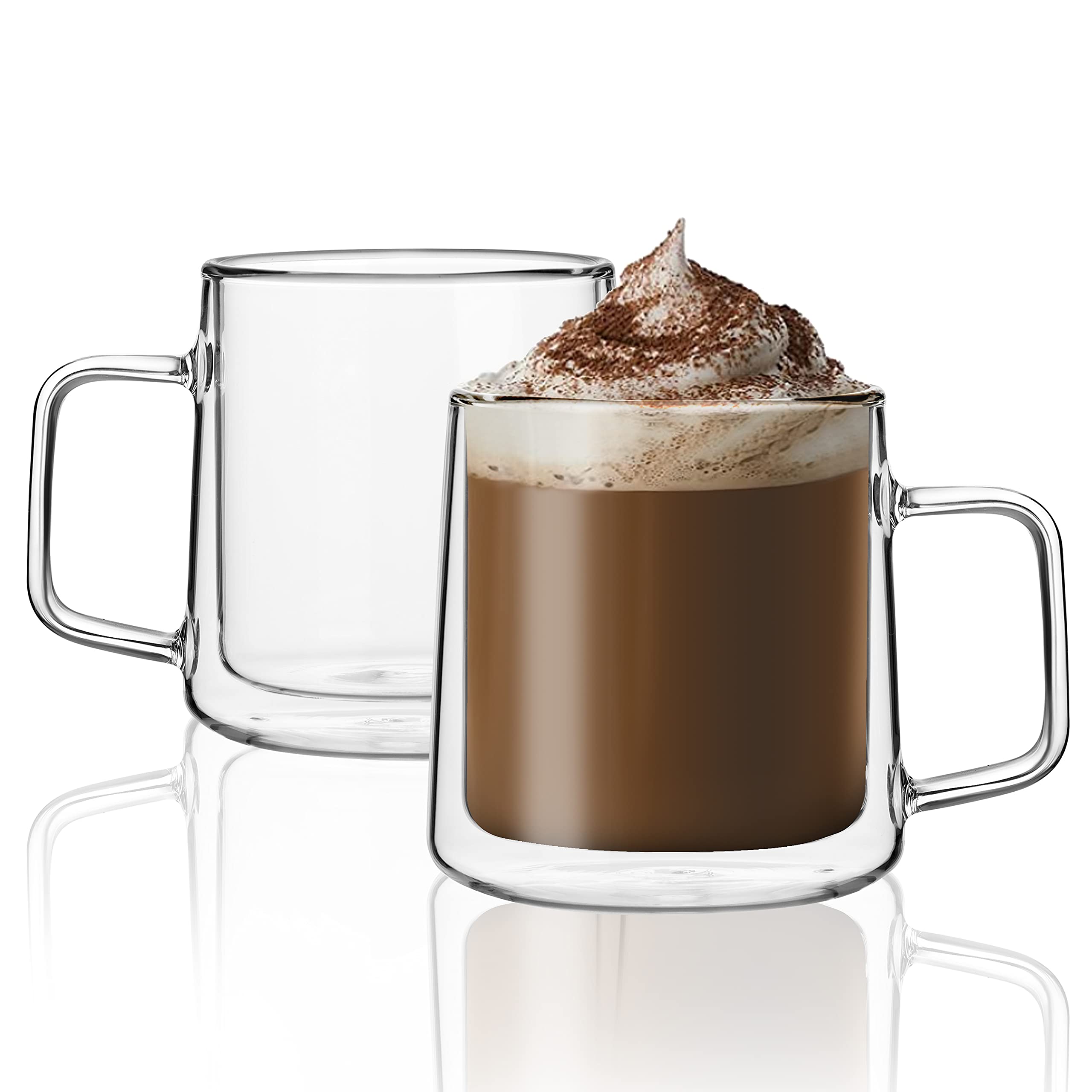 CNGLASS 12oz mug with double-wall insulation keeps drinks hot and hands cool.
