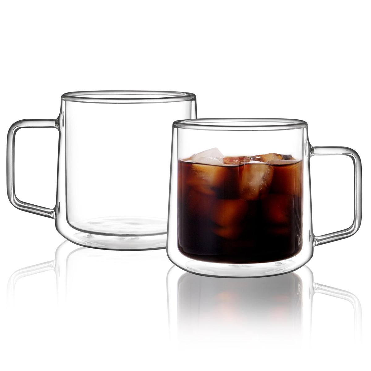 CNGLASS 15oz double-walled mug with handle keeps hot drinks hot longer.