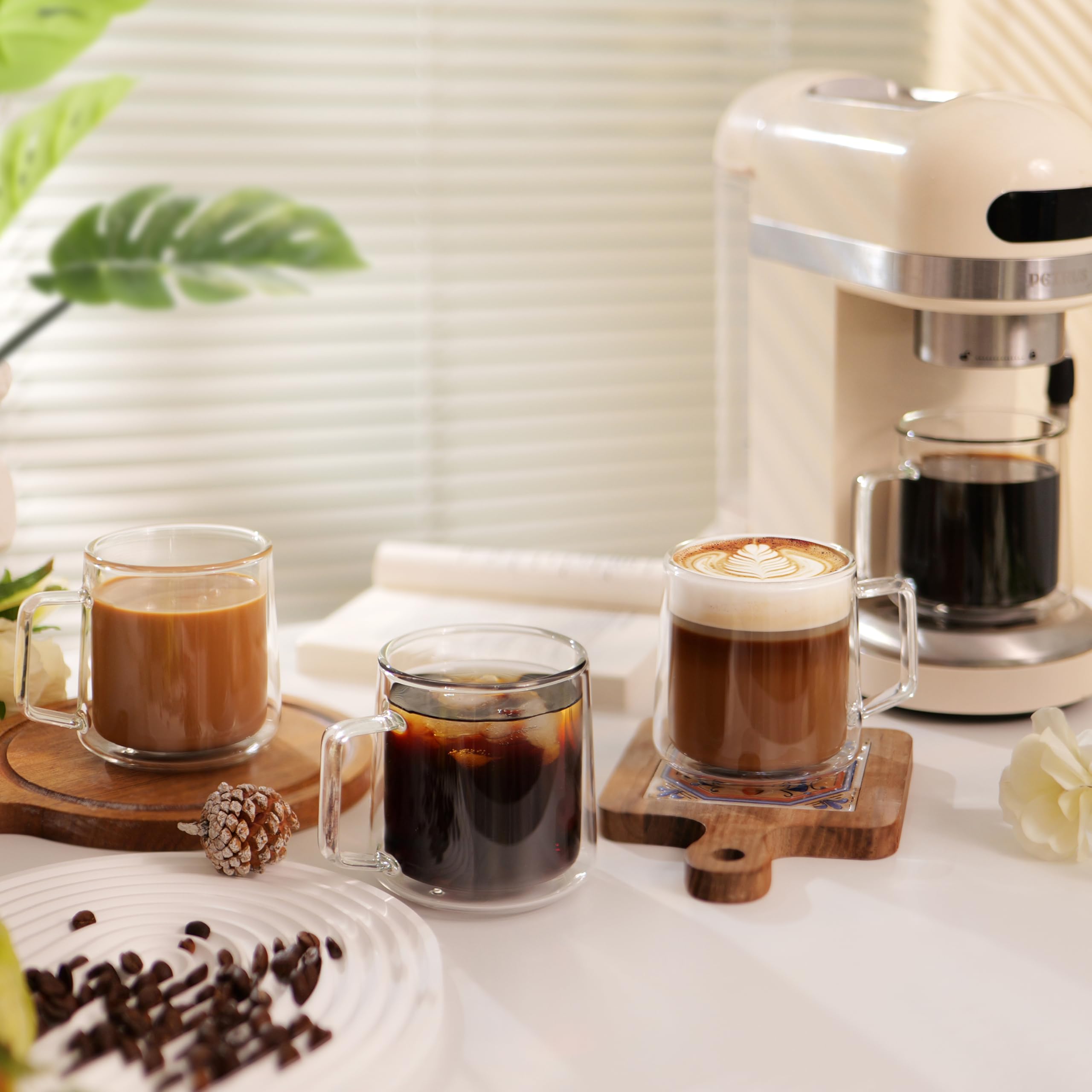 CNGLASS 15oz latte cappuccino setup ideal for everyday coffee rituals
