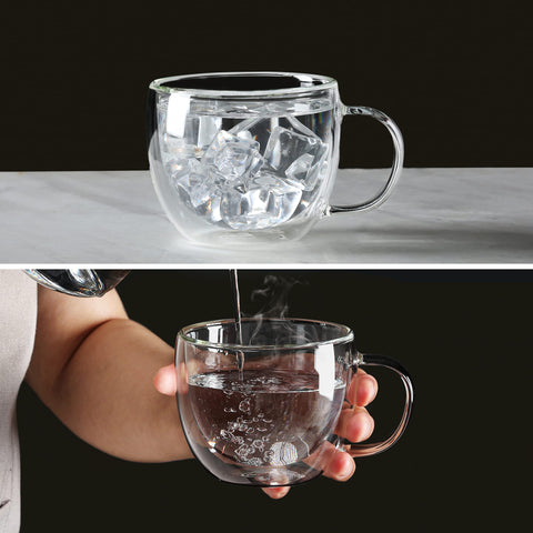 CNGLASS borosilicate cappuccino mug set offers durable, lead-free glass with elegant transparency.