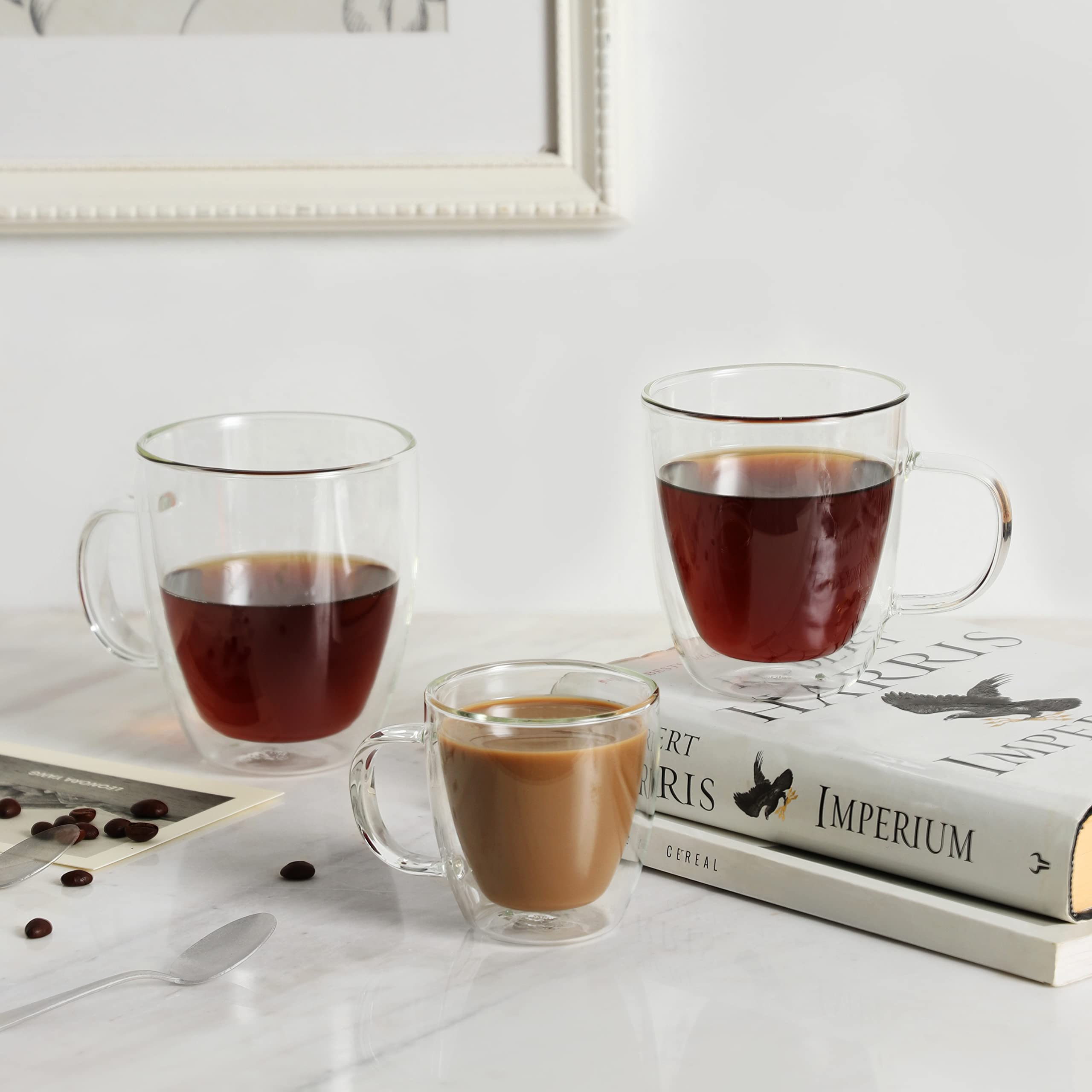 CNGLASS clear glass mug with sleek design and premium feel.