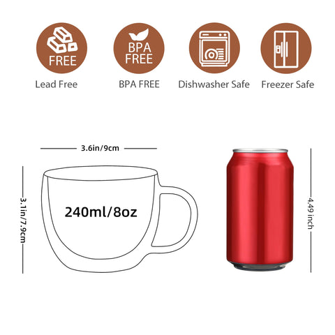 CNGLASS clear insulated glass mug for tea delivers a clean look and reliable heat retention.