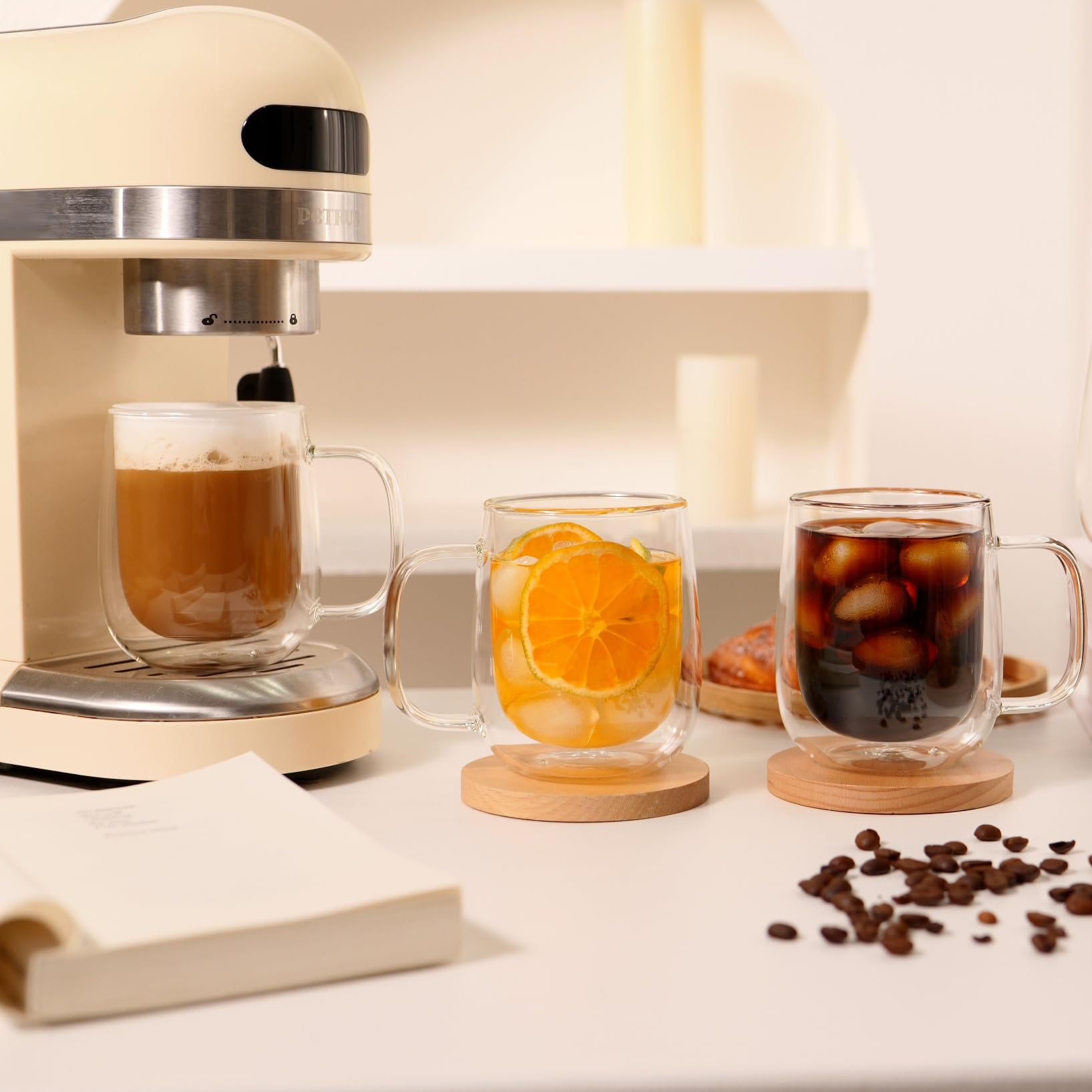 CNGLASS clear mug with ergonomic handle for comfortable daily use.