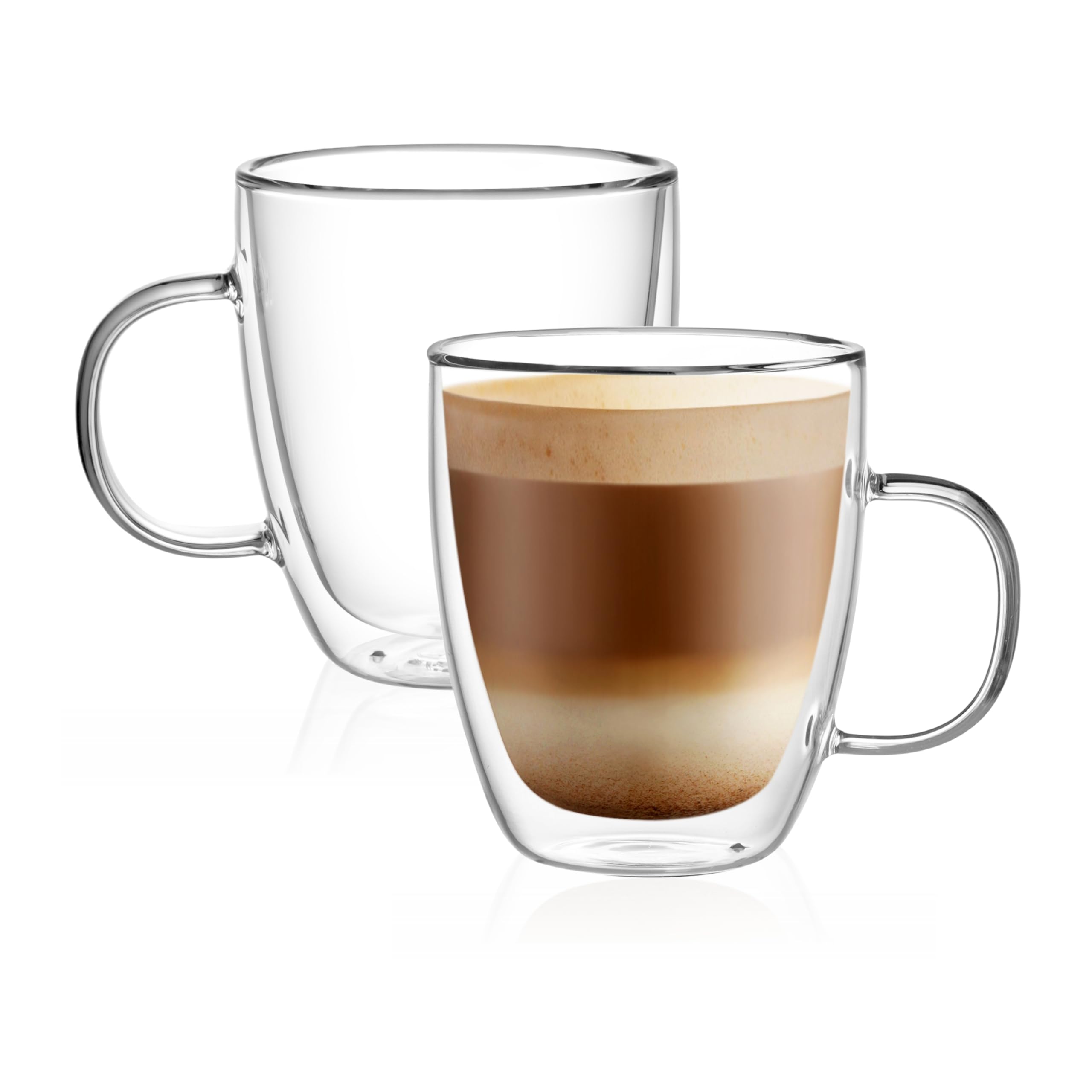 CNGLASS double-wall coffee mug 12oz side view shows insulation and heat retention.