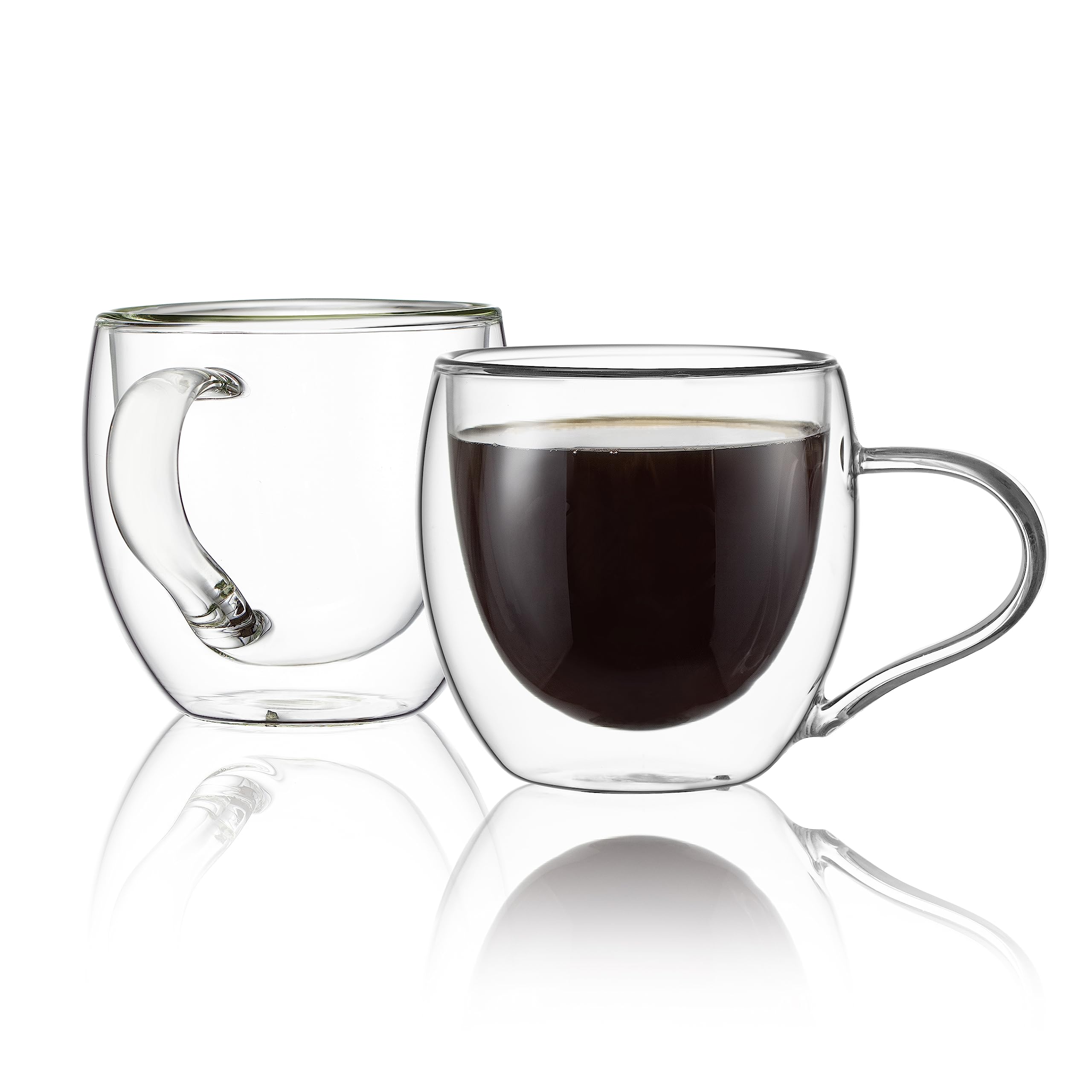 CNGLASS double-wall coffee mug with handle keeps latte hot without burning hands
