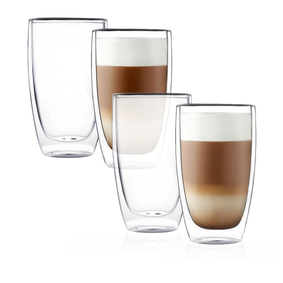 CNGLASS double-wall thermo glass coffee cup 13-5oz keeps beverages warm while hands stay cool.