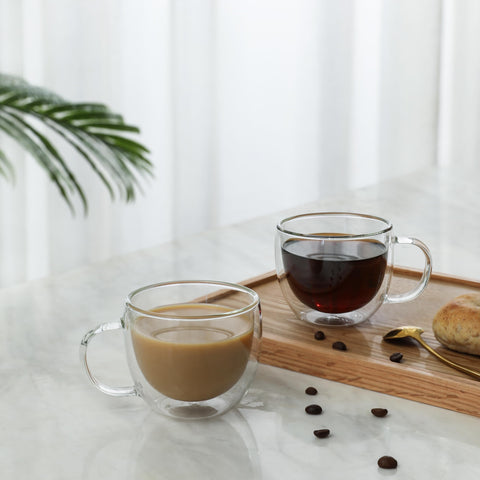 CNGLASS 8.1oz capacity fits single shots or small lattes without overflow.