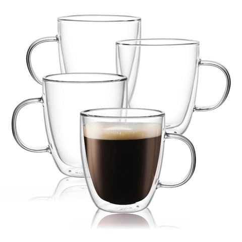 CNGLASS large 17oz mug with double-wall insulation, clear design, and heat control