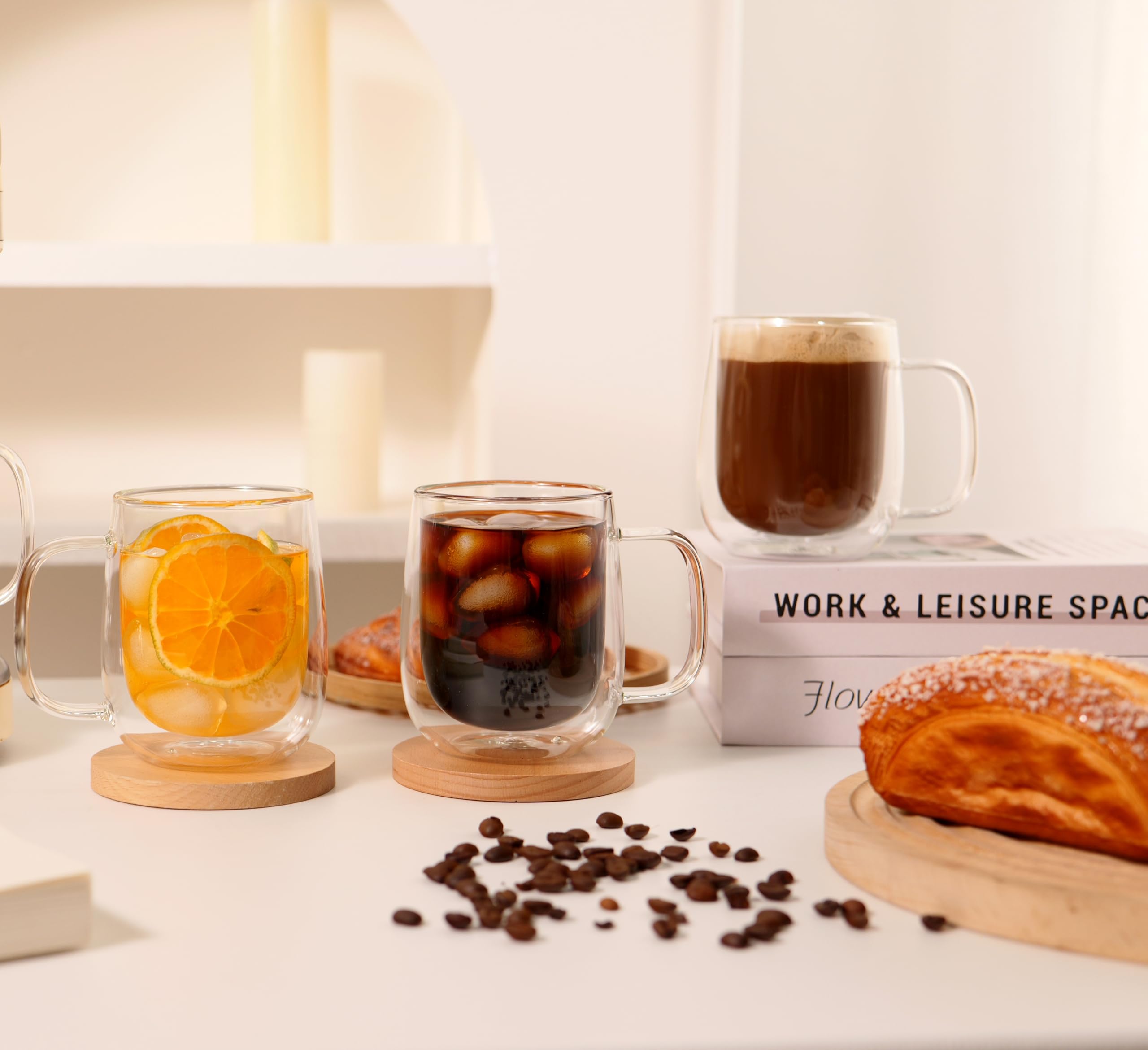 CNGLASS large double-wall mug handle close-up for a comfortable grip and heat protection