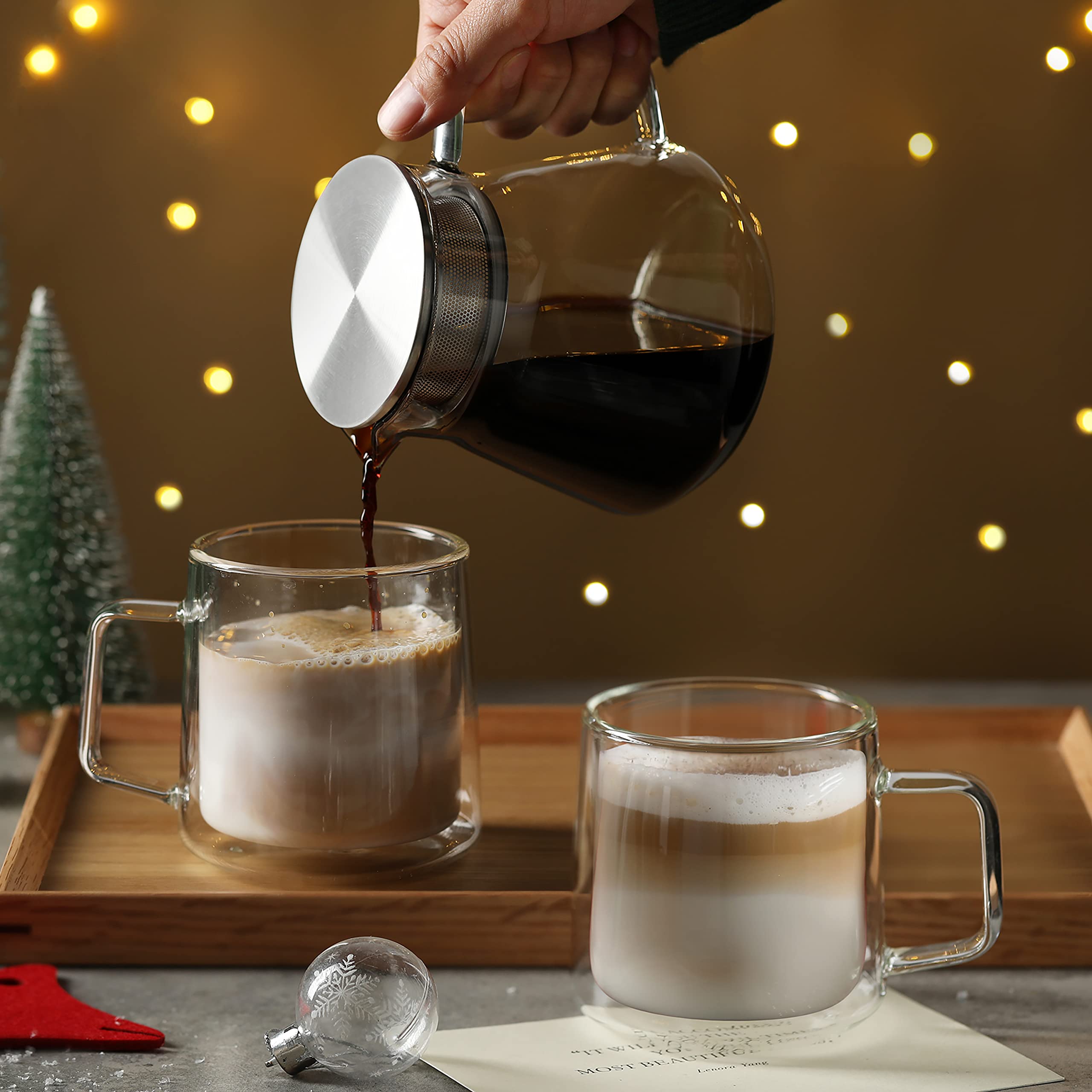 CNGLASS clear glass mug suitable for latte or tea rituals.