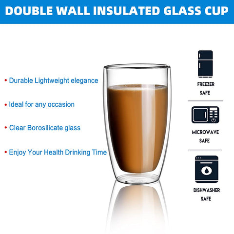 CNGLASS sleek clear mug side view modern kitchen staple.
