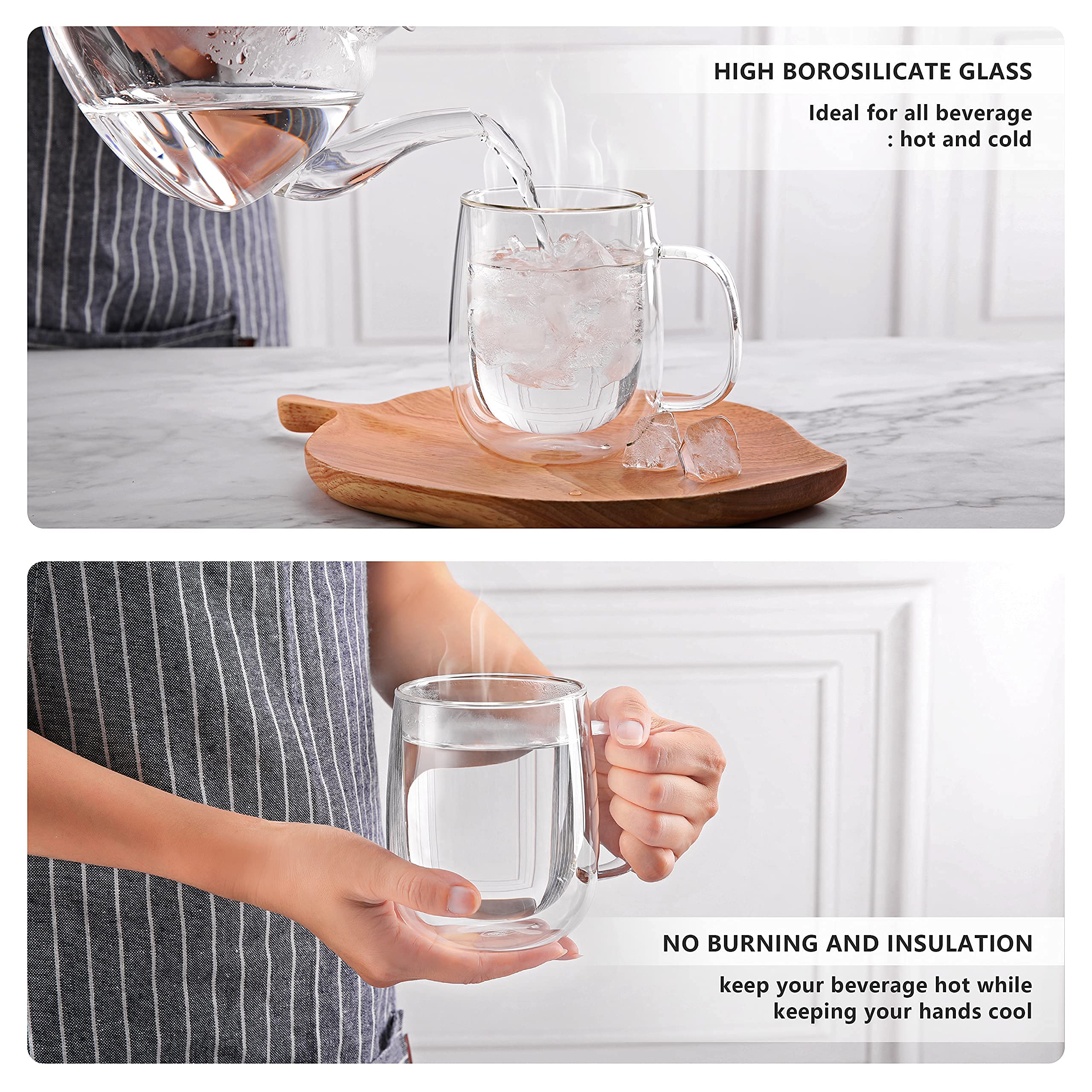 CNGLASS tea bag mug clear glass enhances tea aroma and brewing visibility