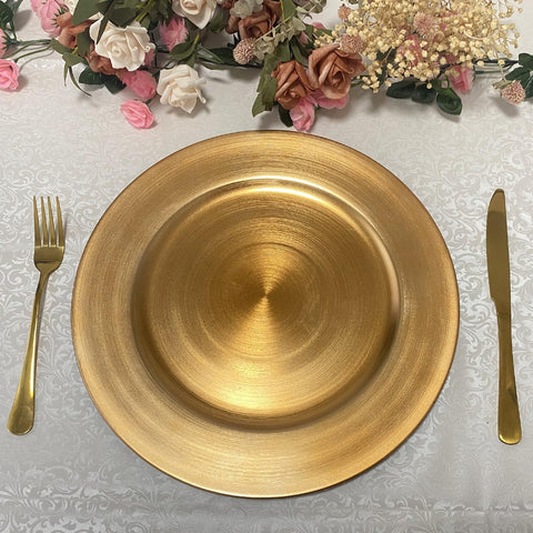 CN.JIAHE set of 8 charger plates in gold enhances party tables
