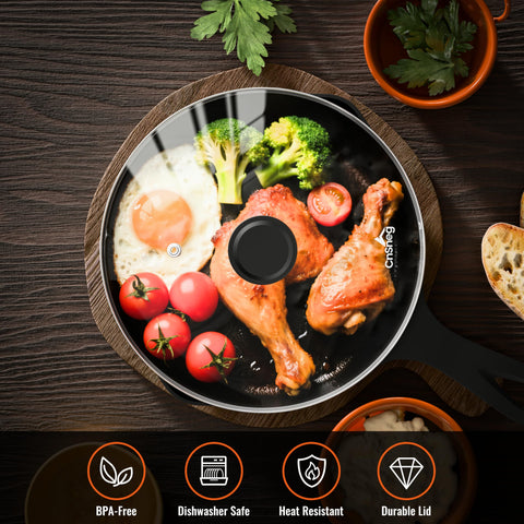 CnSneg clear-view lid lets you monitor simmering without lifting.