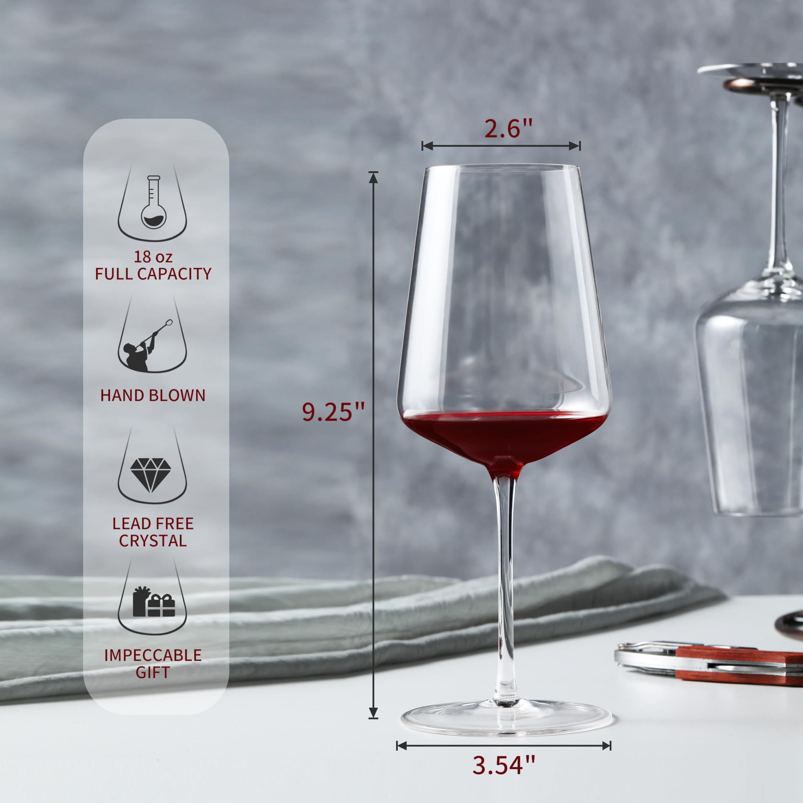 CnSneg hand-blown wine glass highlighting craftsmanship and aroma enhancement
