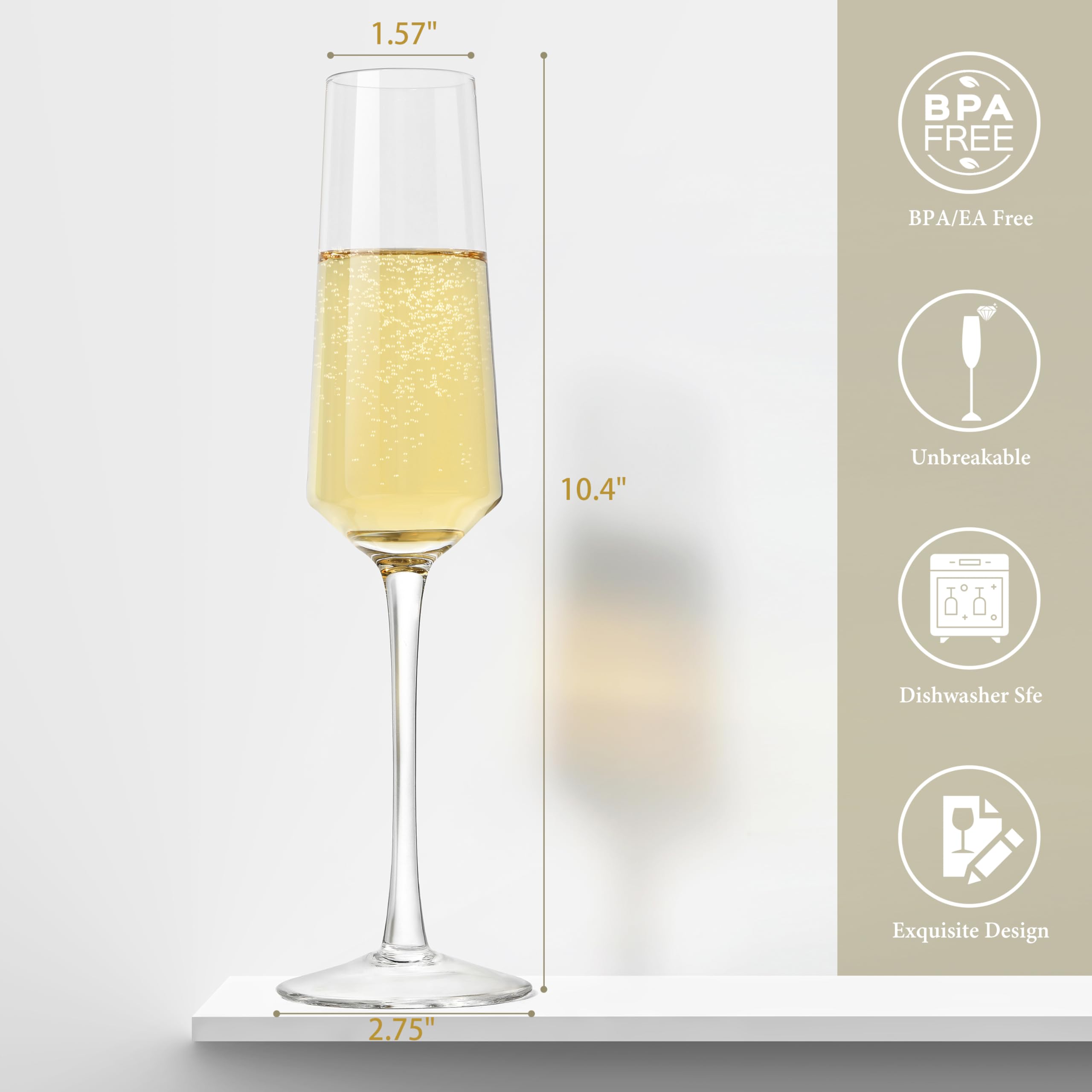 CnSneg long-stem champagne glasses offer refined presentation at celebrations