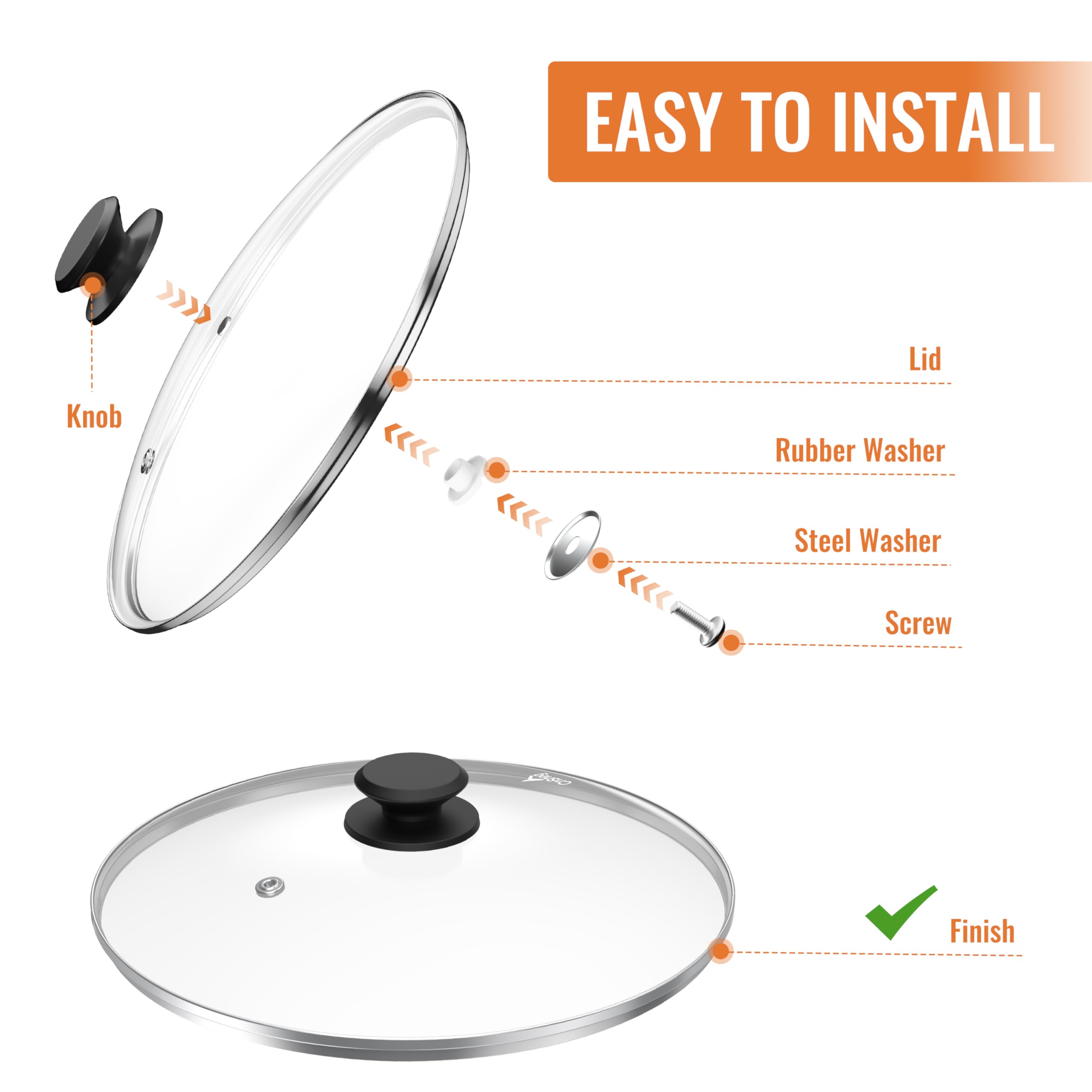 CnSneg oven-safe lid withstands up to 450°F for versatile meals.