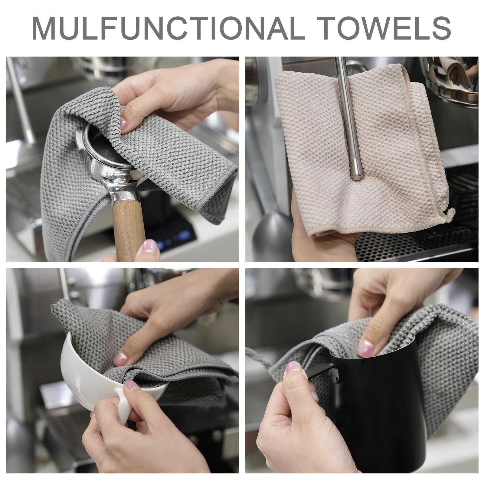 Cnyobvi Barista Towels steam wand detail showing quick residue removal