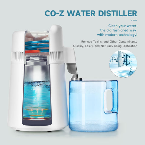 CO-Z 6L distiller capacity indicator showing 1.6 gallons