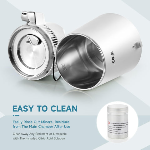 CO-Z 6L distiller chamber cleaner included for easy maintenance