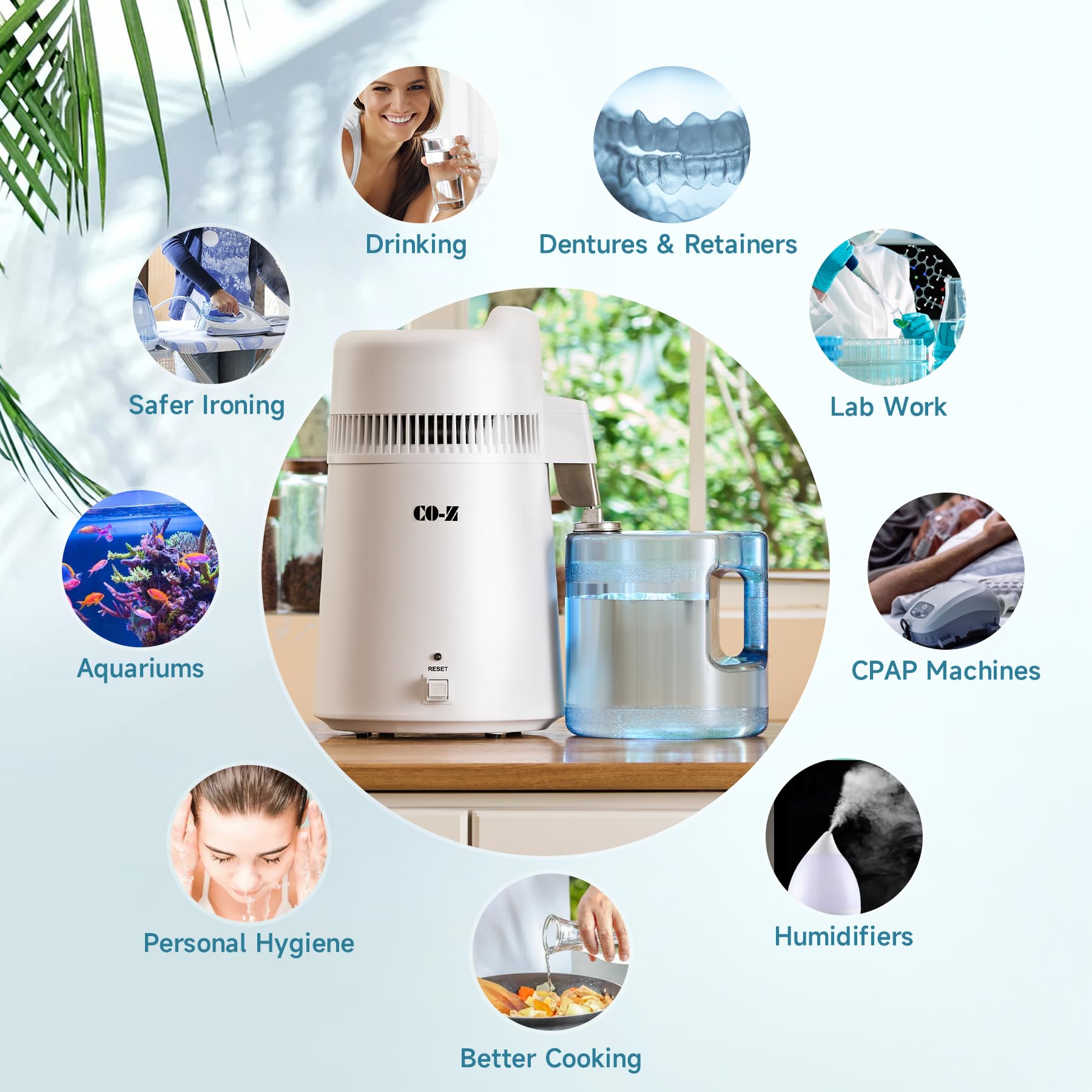 CO-Z 6L distiller touch buttons for easy start and stop