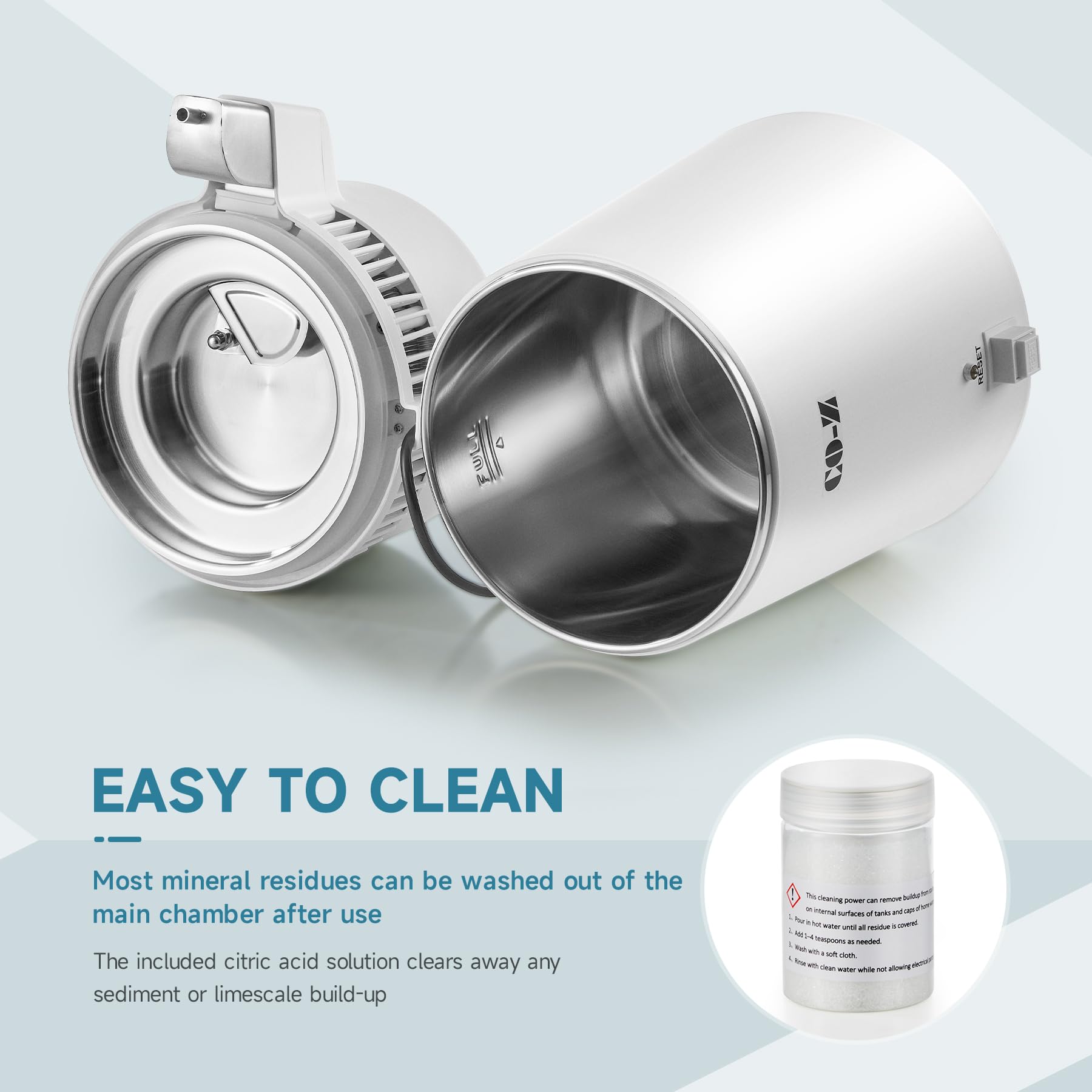 CO-Z distiller on white kitchen counter with modern design.