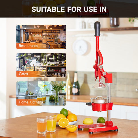 CO-Z Manual Citrus Juicer easy-clean parts red, detachable for washing