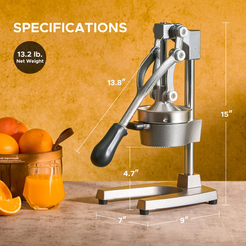 CO-Z manual citrus juicer ergonomic handle offers comfortable grip during pressing.