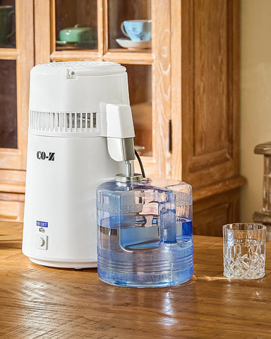 CO-Z distiller cleaning powder included supports simple maintenance.