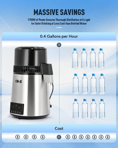 CO-Z distiller 4L capacity supports steady daily hydration